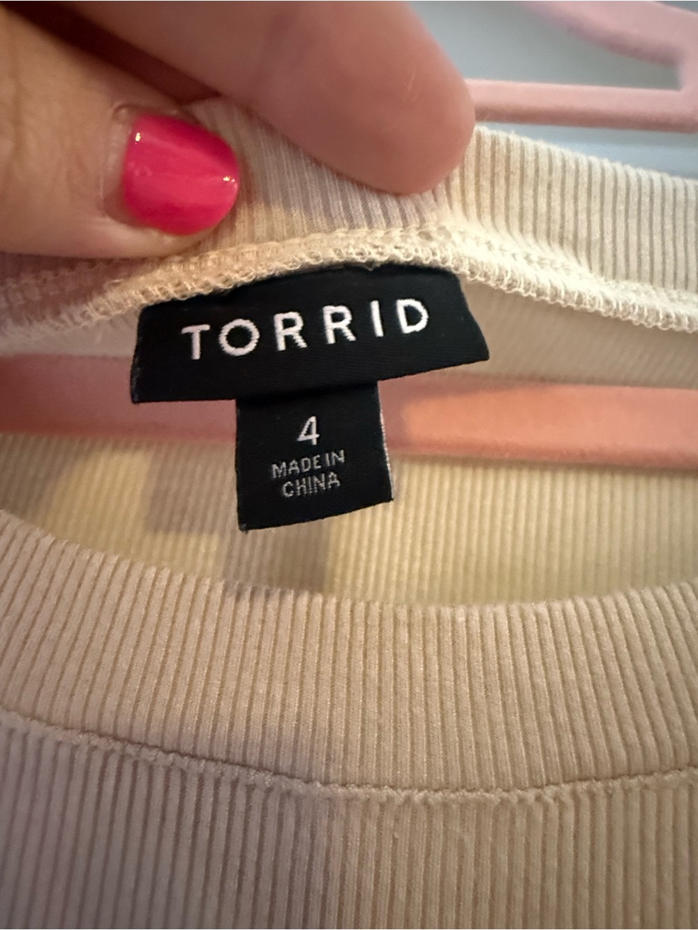 torrid Cream Ribbed Knit Top - Picture 2 of 4
